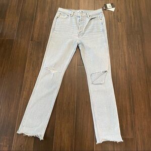 RE/DONE Light Wave With Rips 80’s Slim Straight Button Fly Jeans Size 30